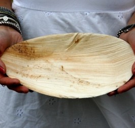 Palmblad bord ovaal 26 x 16 cm